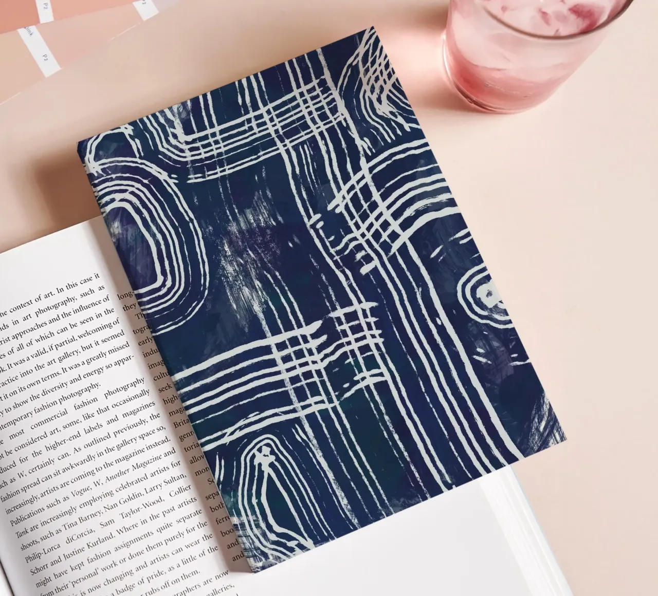 Ultramarine and line art 02 notebook by Little Dean