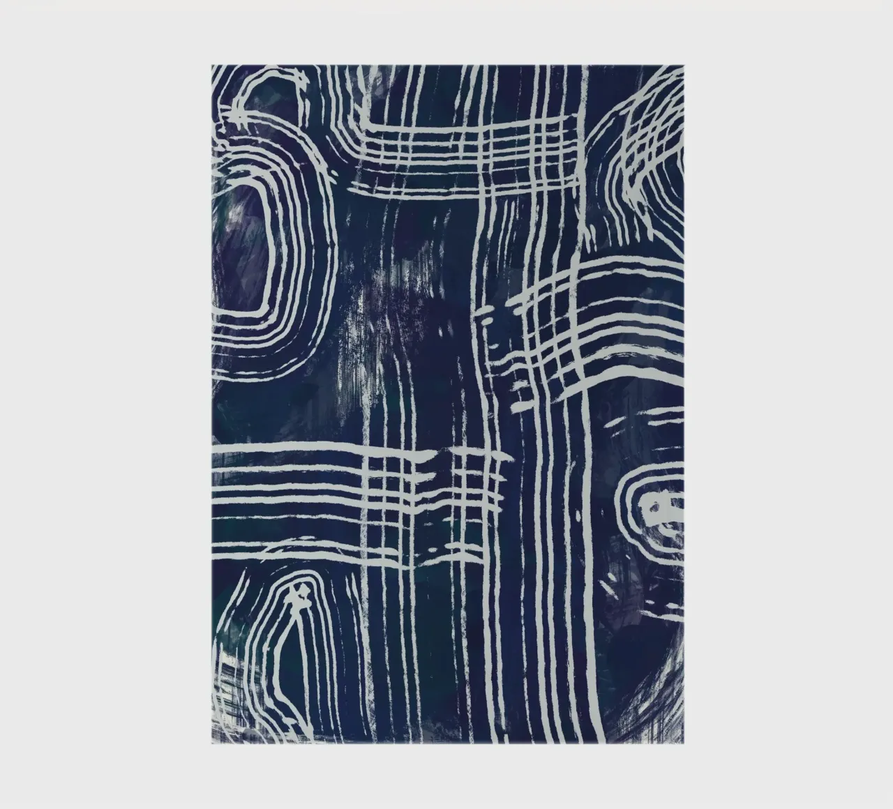 Ultramarine and line art 02 notebook by Little Dean
