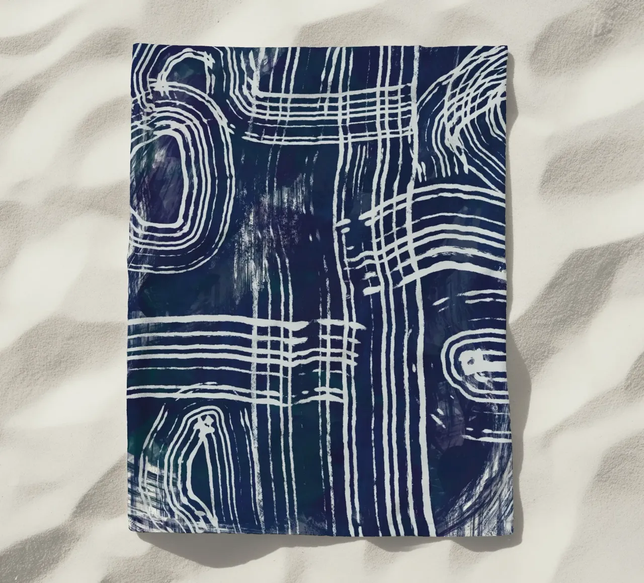 Ultramarine e line art 02 telo mare da Little Dean