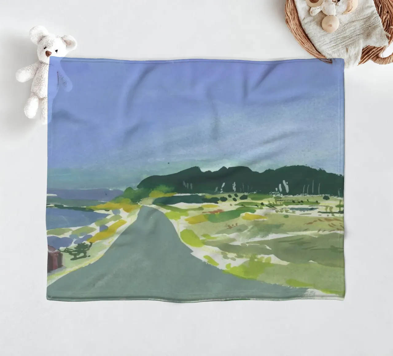 Gouache Landscape 1 coperta in pile da Sonia Brittain