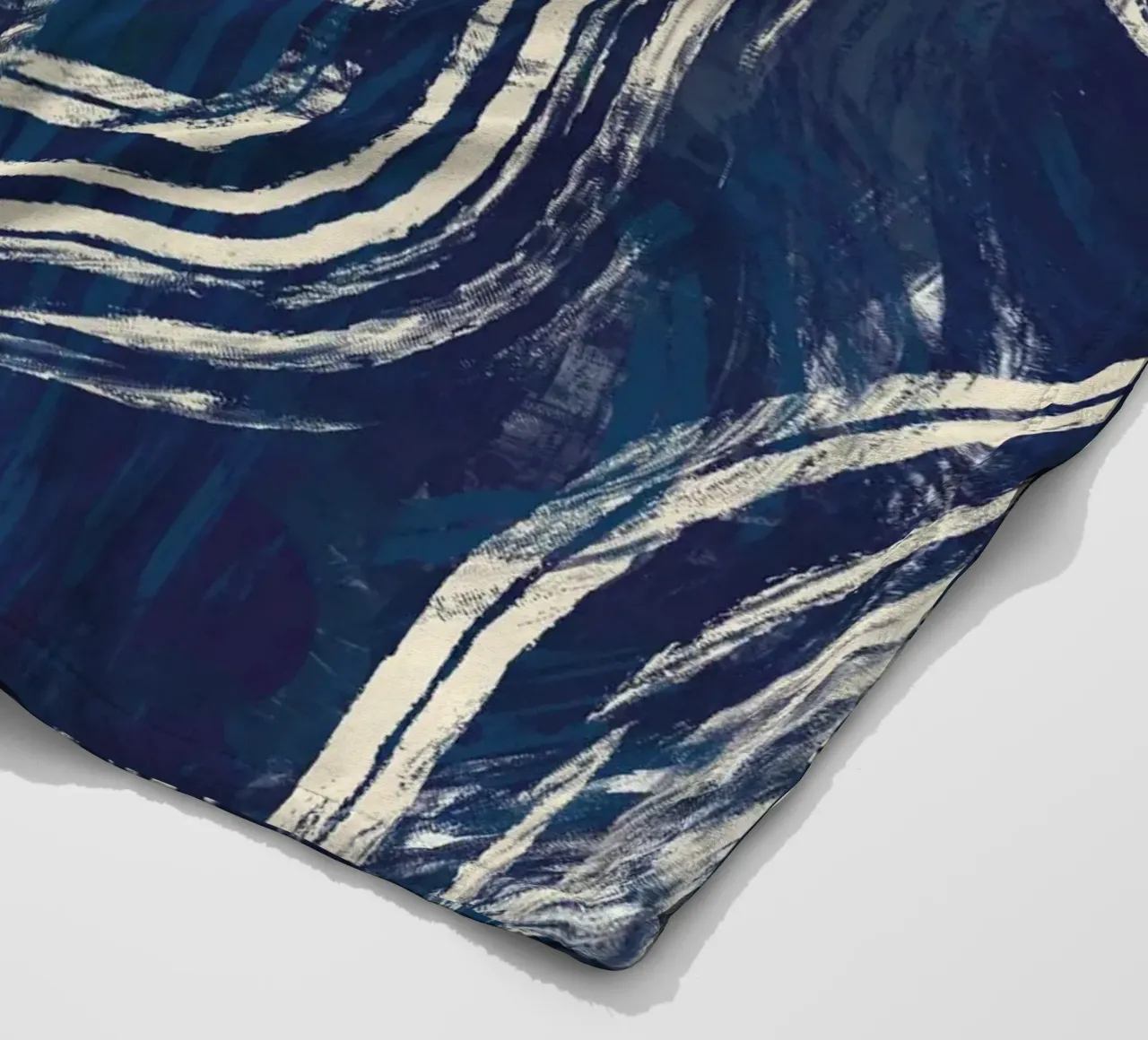 Ultramarine and line art 03 fleece blanket by Little Dean