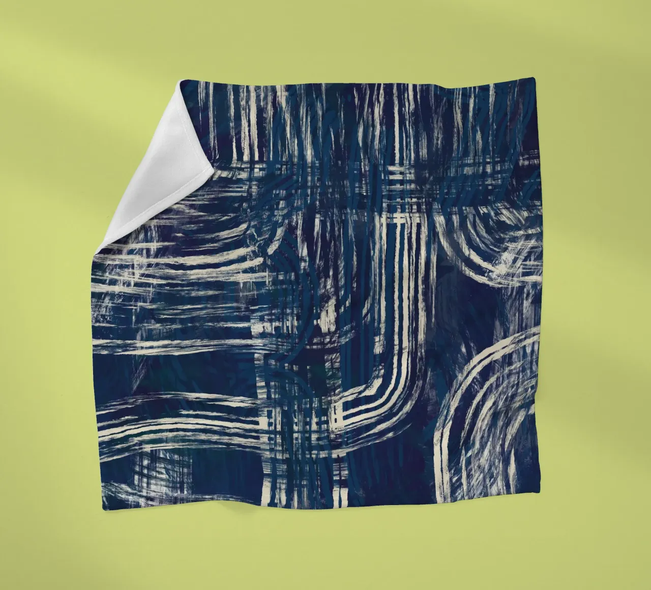 Ultramarine and line art 03 fleece blanket by Little Dean