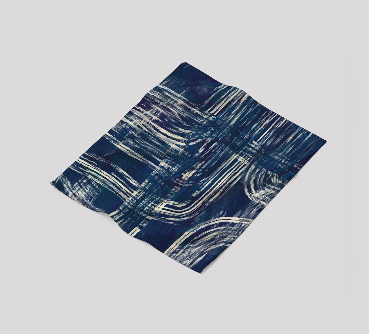 Ultramarine and line art 03 fleece blanket by Little Dean