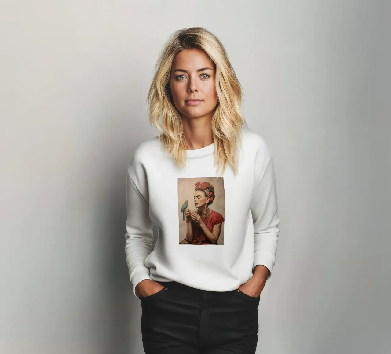 L'amore per gli uccelli con Frida felpa da Carinaprint