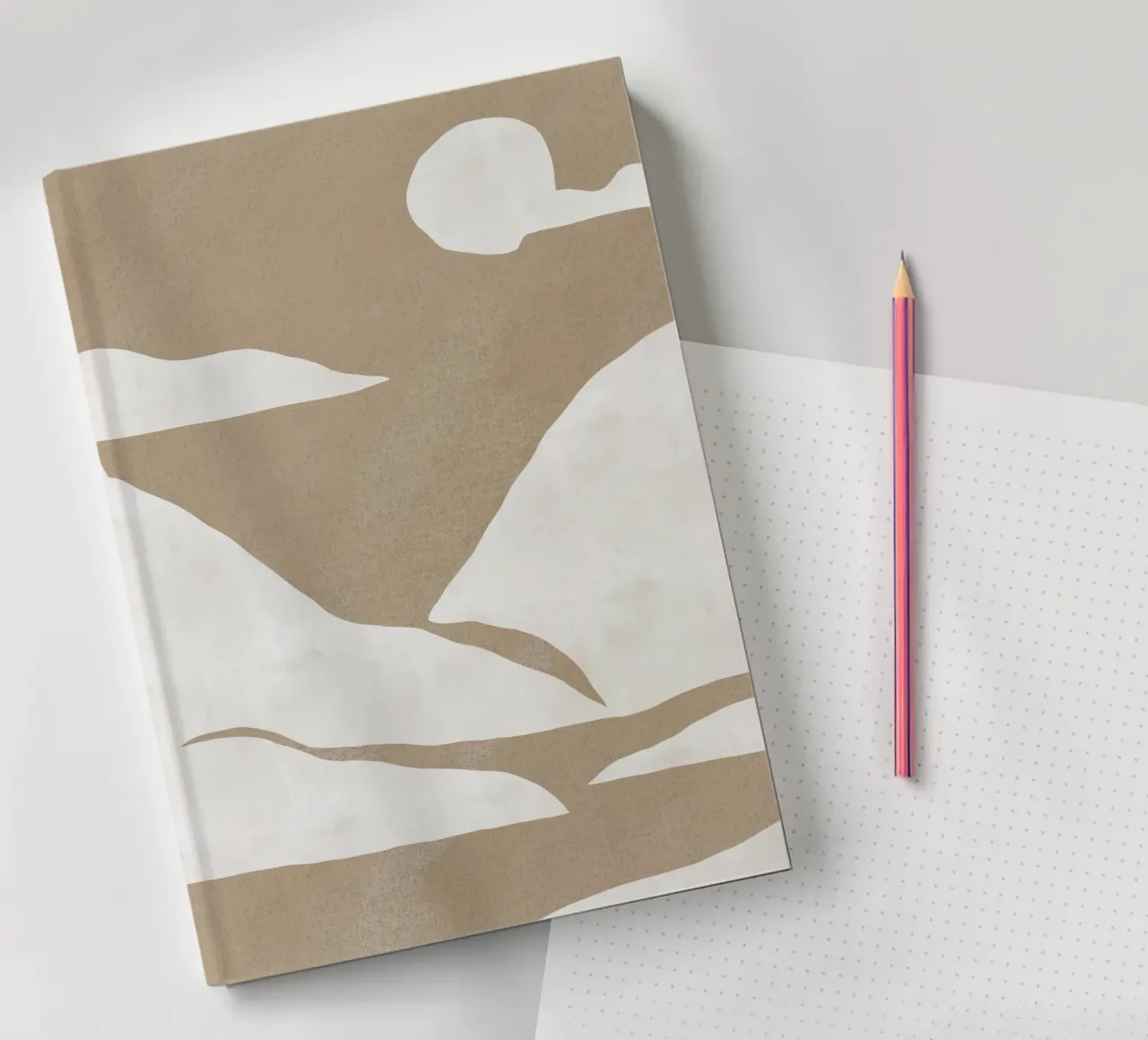 Minimal landscape cut out notebook by Little Dean