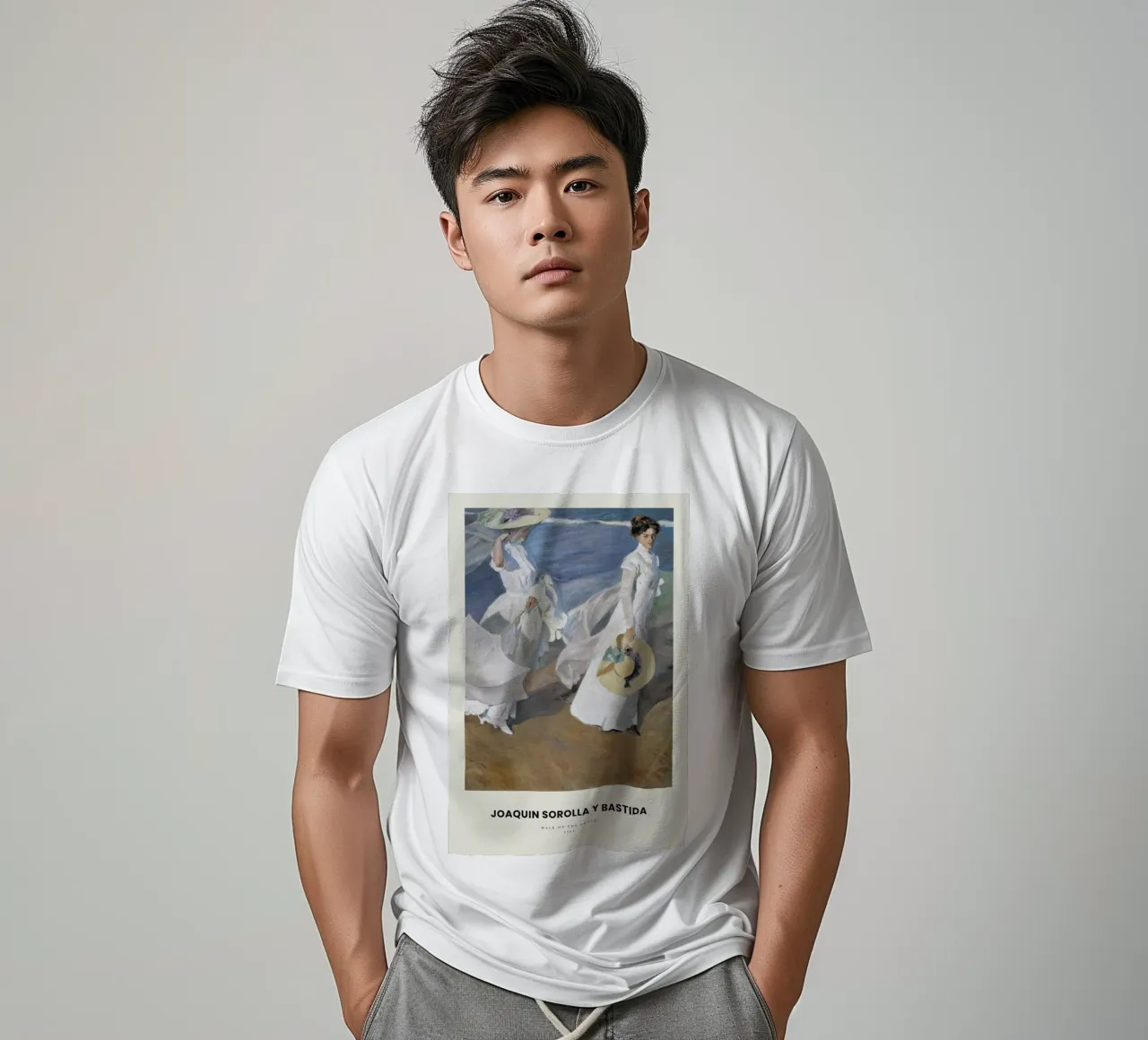 Sorolla y Bastida - Walk on the Beach t-shirt da Vintage by JUNIQE