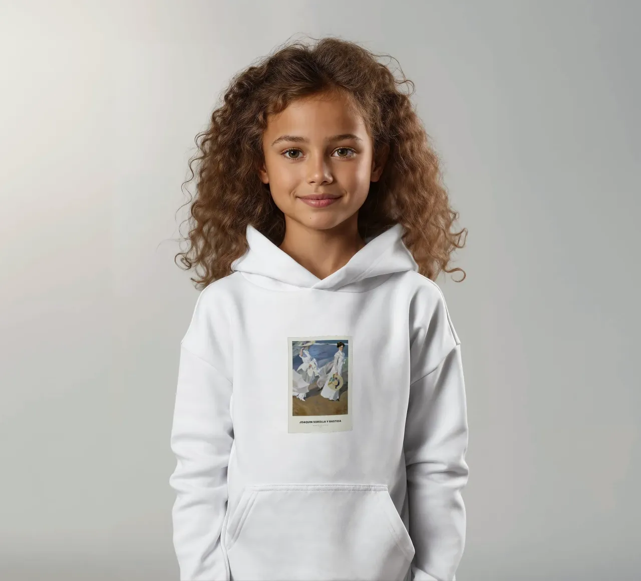 Sorolla y Bastida - Walk on the Beach felpa bambino con cappuccio da Vintage by JUNIQE