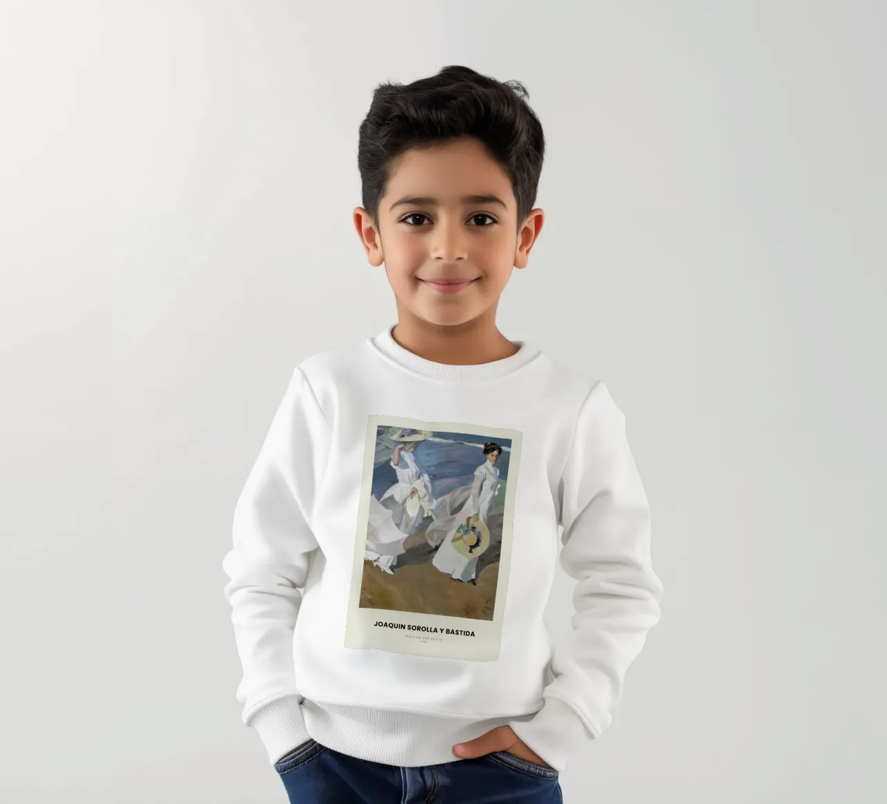 Sorolla y Bastida - Walk on the Beach felpa bambino da Vintage by JUNIQE