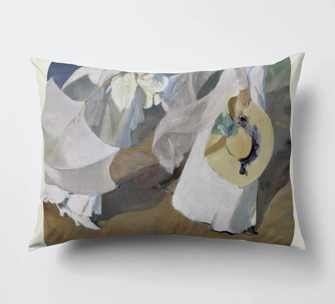 Sorolla y Bastida - Walk on the Beach cuscino da Vintage by JUNIQE