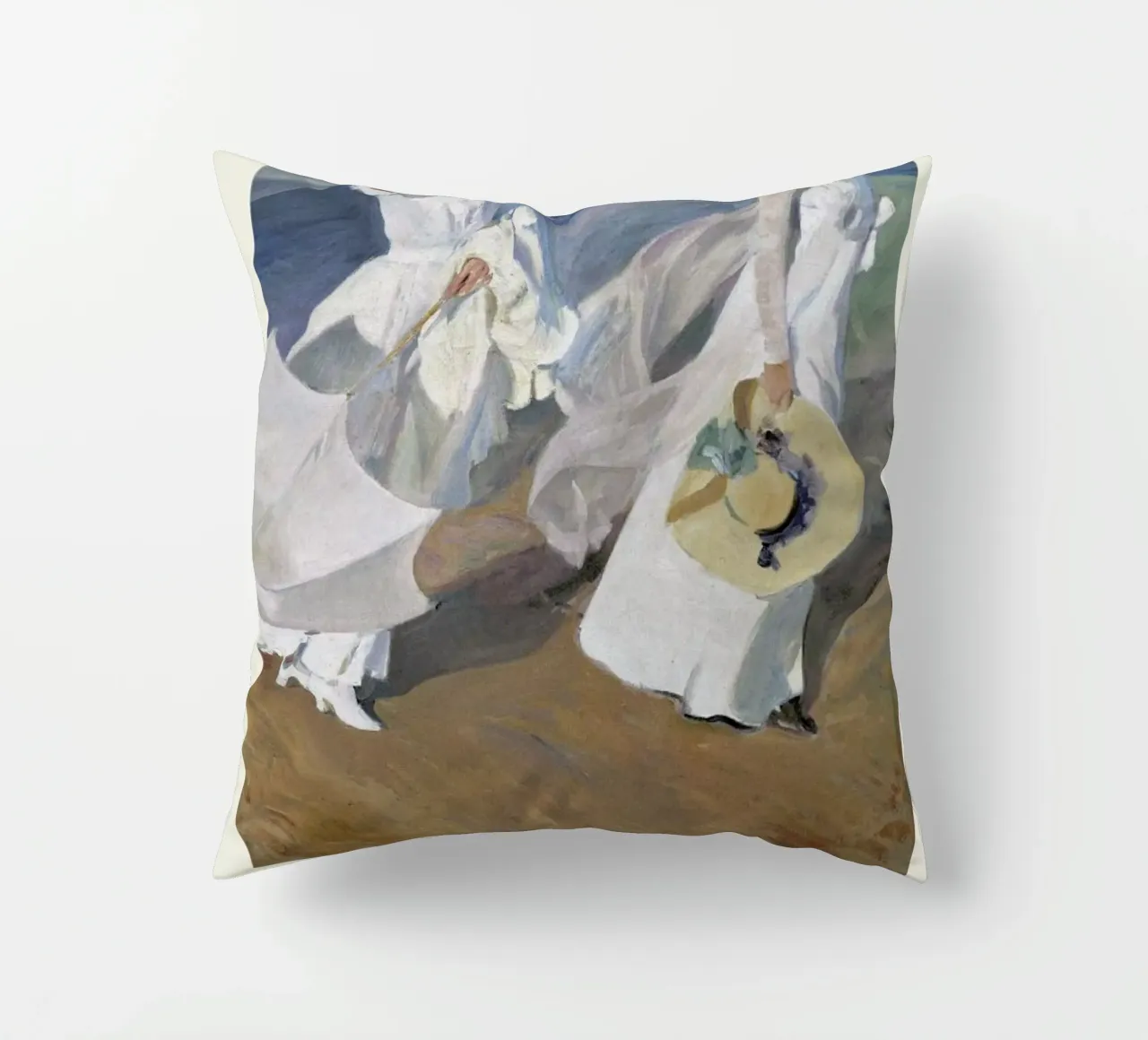 Sorolla y Bastida - Walk on the Beach cuscino da Vintage by JUNIQE