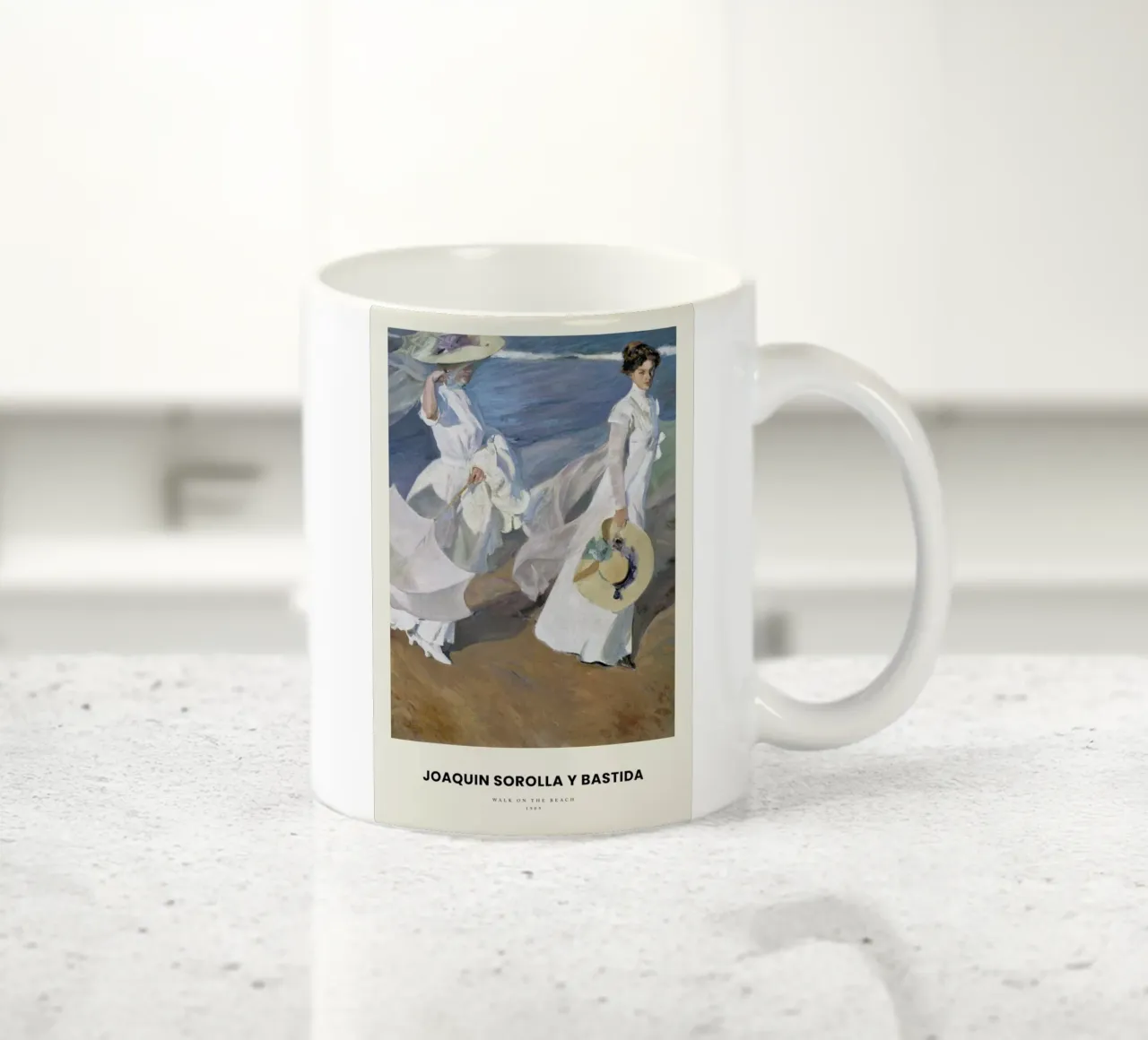Sorolla y Bastida - Walk on the Beach tazza in ceramica da Vintage by JUNIQE