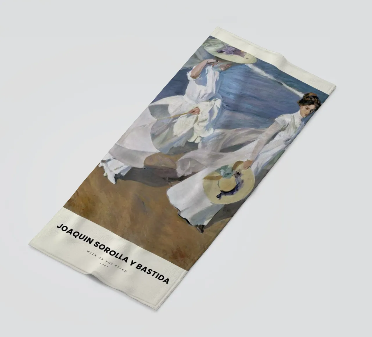 Sorolla y Bastida - Walk on the Beach telo mare da Vintage by JUNIQE