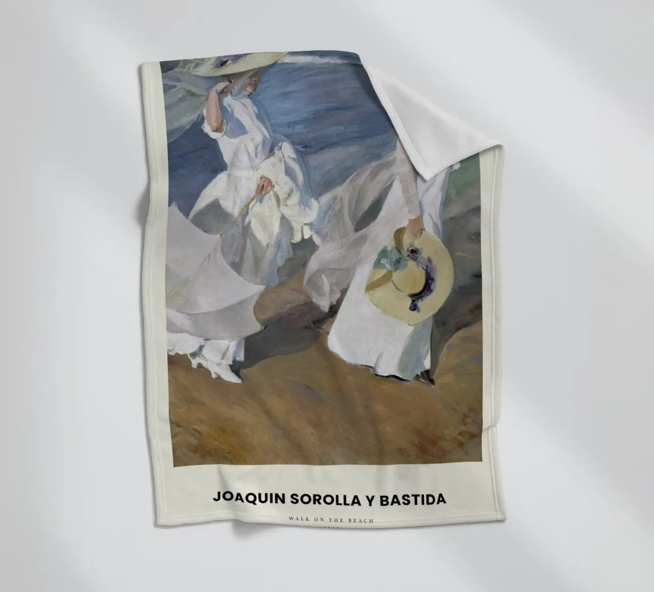Sorolla y Bastida - Walk on the Beach coperta in pile da Vintage by JUNIQE