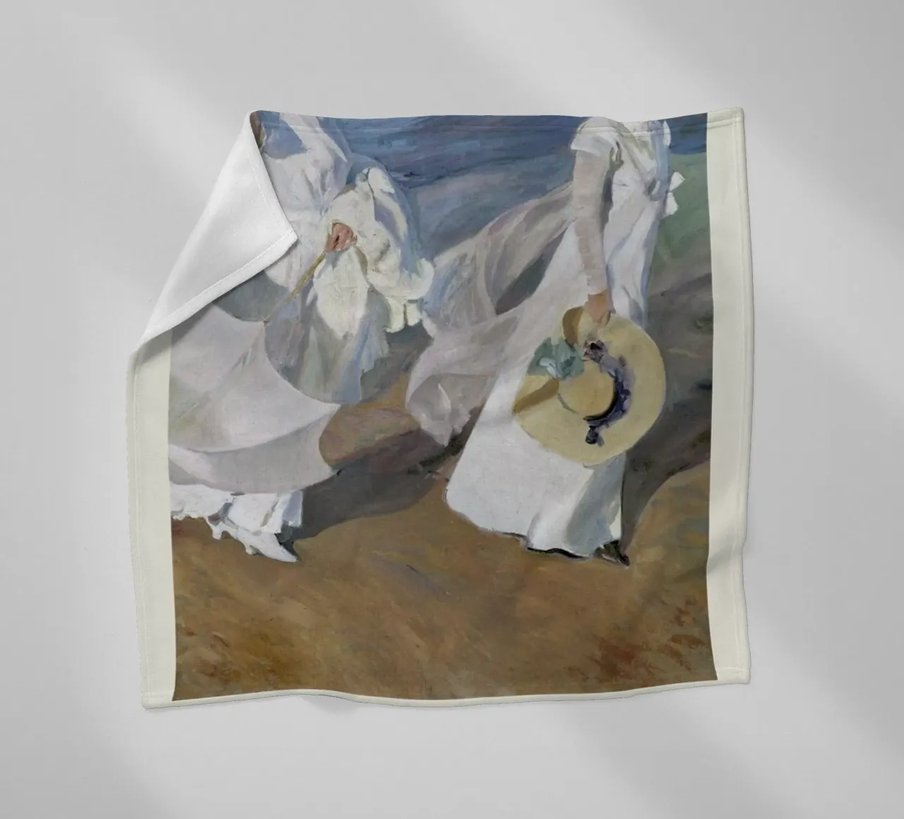 Sorolla y Bastida - Walk on the Beach coperta in pile da Vintage by JUNIQE