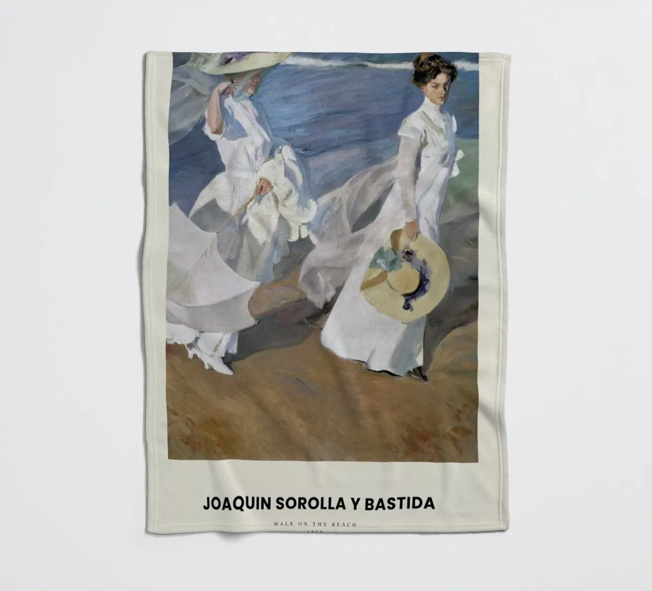 Sorolla y Bastida - Walk on the Beach coperta in pile da Vintage by JUNIQE