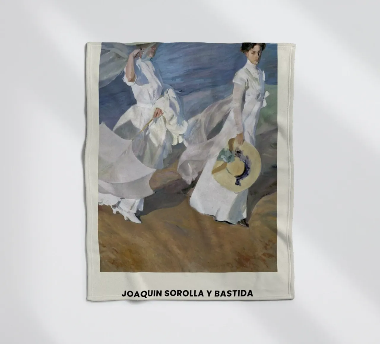 Sorolla y Bastida - Walk on the Beach coperta in pile da Vintage by JUNIQE