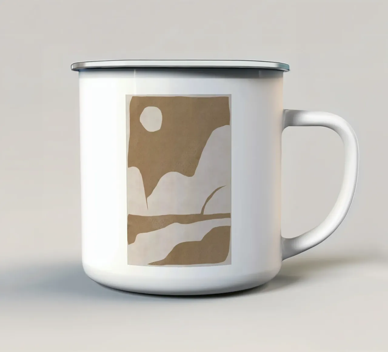 Paesaggio minimale ritagliato 02 tazza in smalto da Little Dean