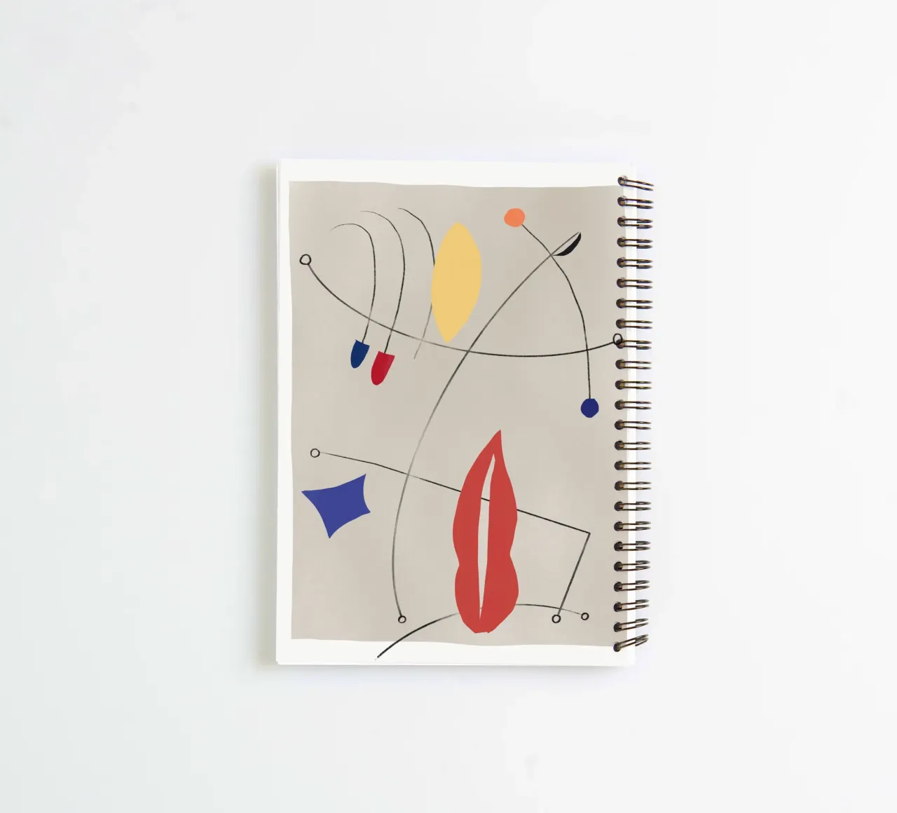 Minimal shapes composition 02 spiral notebook by Little Dean