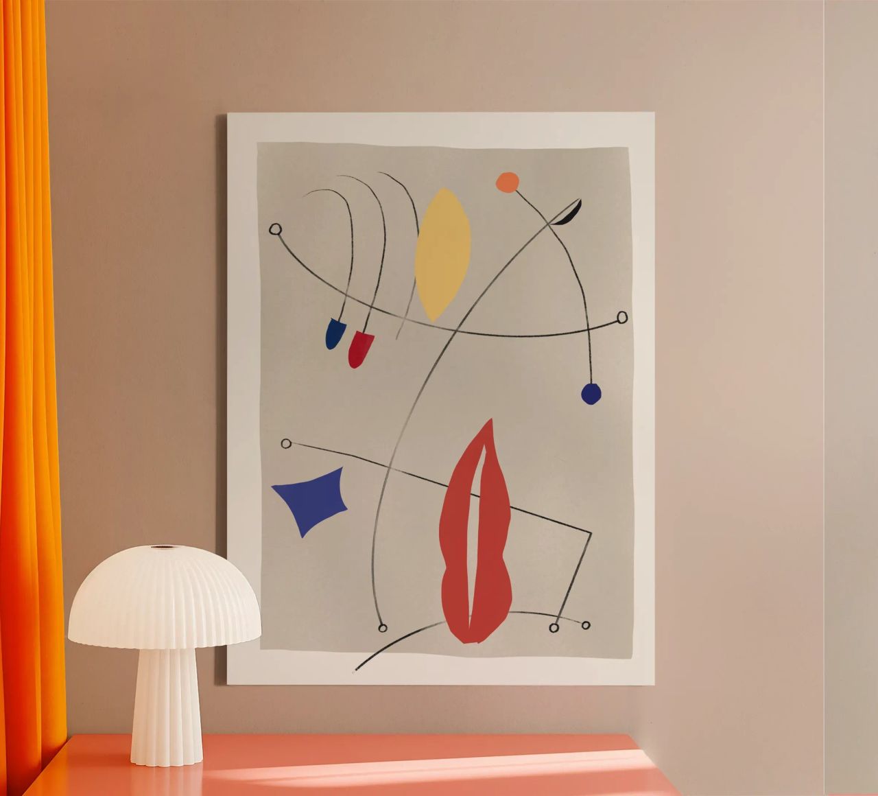 Minimal shapes composition 02 canvas by Little Dean