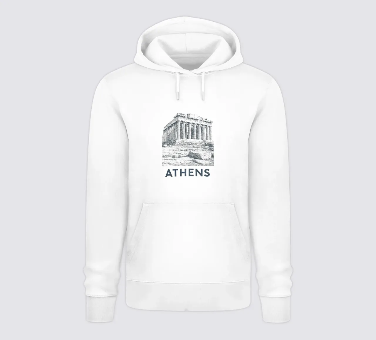 Athens – Parthenon Print - Linocut Series felpa con cappuccio da Studio Mooodz