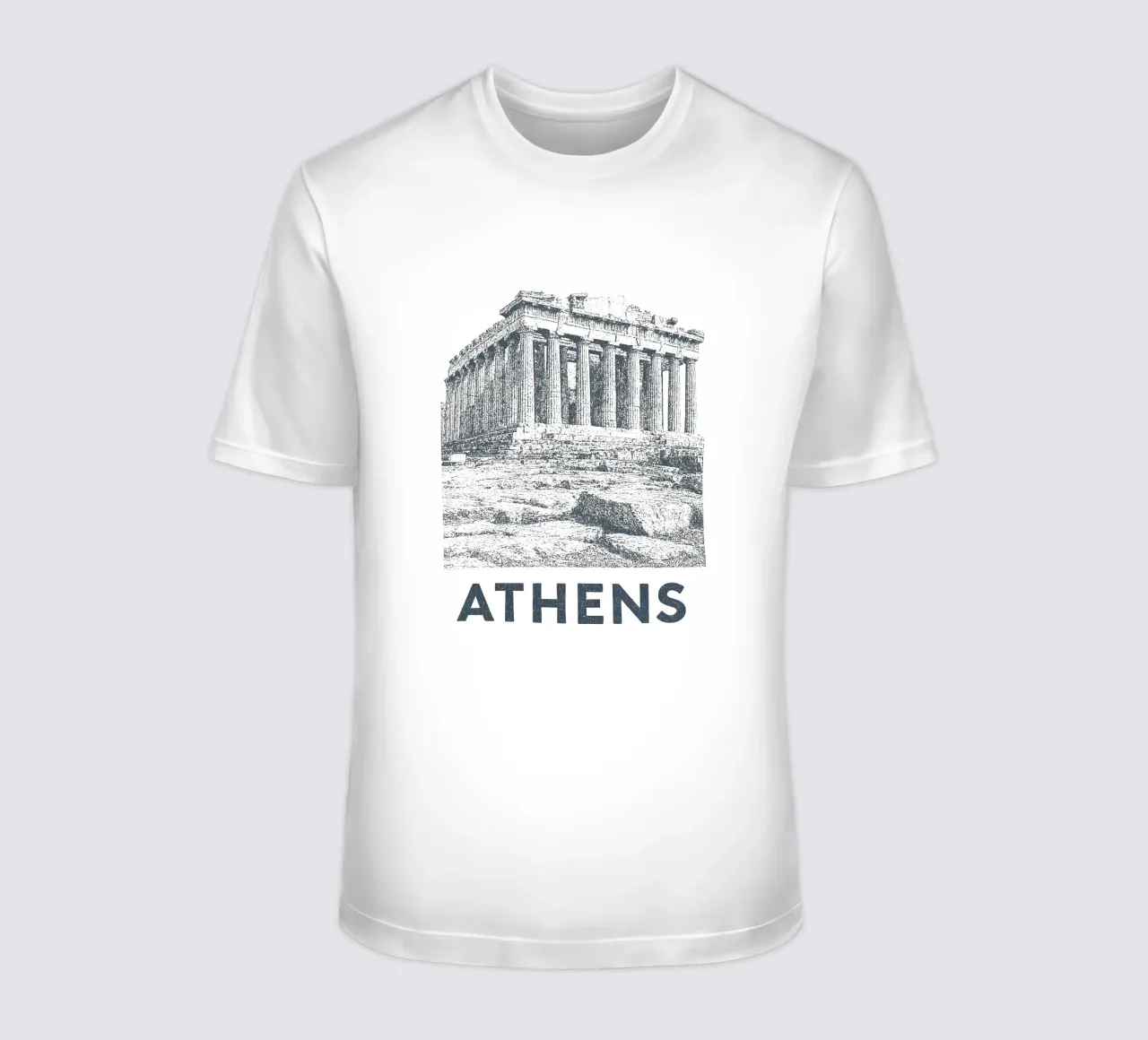 Athens – Parthenon Print - Linocut Series t-shirt da Studio Mooodz