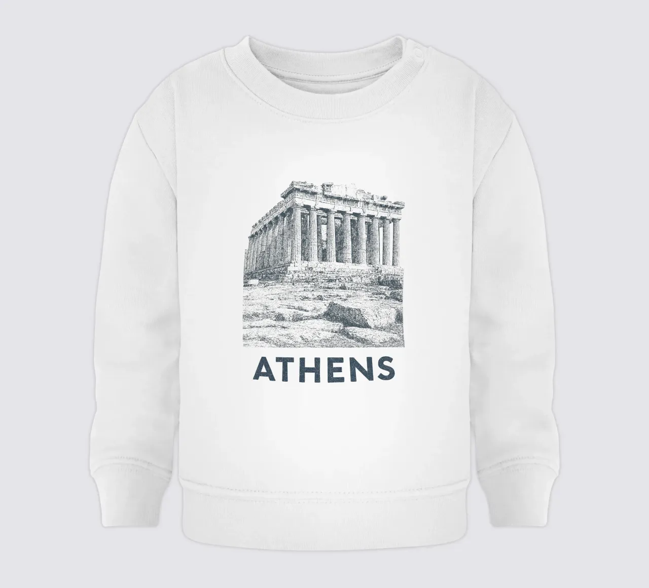 Athens – Parthenon Print - Linocut Series felpa neonato da Studio Mooodz