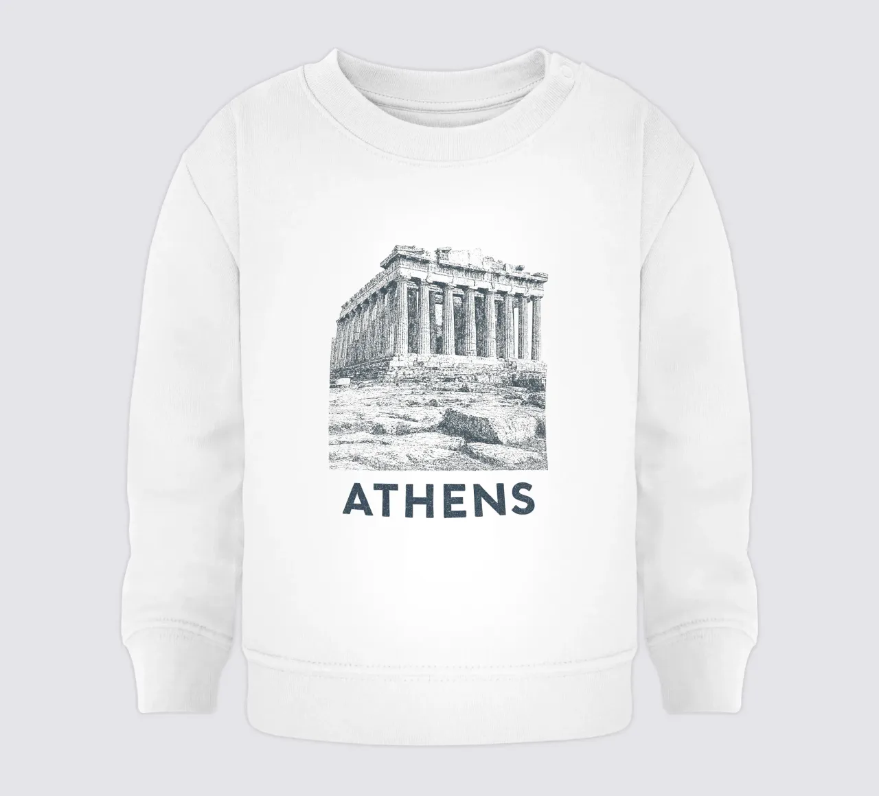 Athens – Parthenon Print - Linocut Series felpa neonato da Studio Mooodz