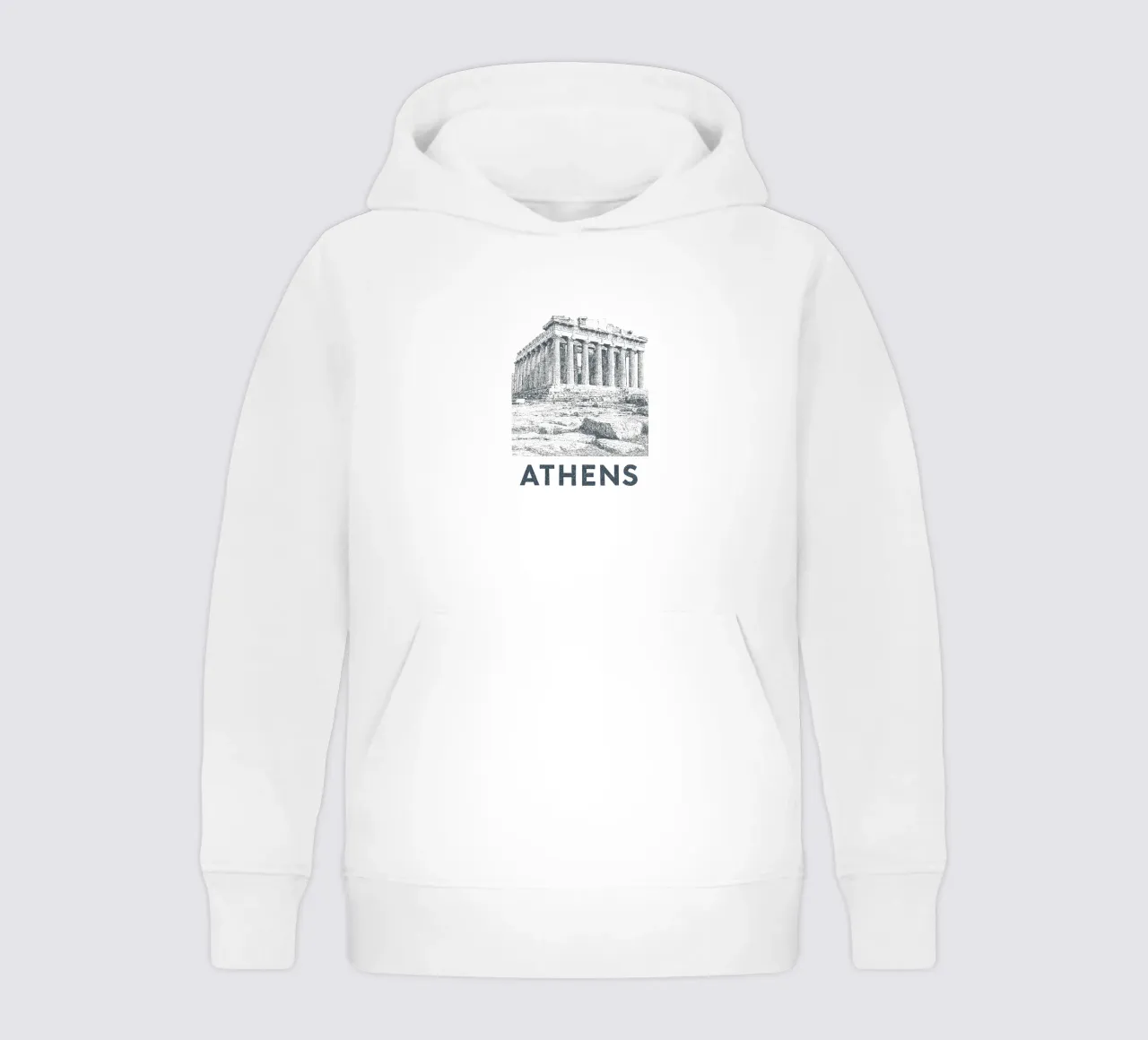 Athens – Parthenon Print - Linocut Series felpa bambino con cappuccio da Studio Mooodz