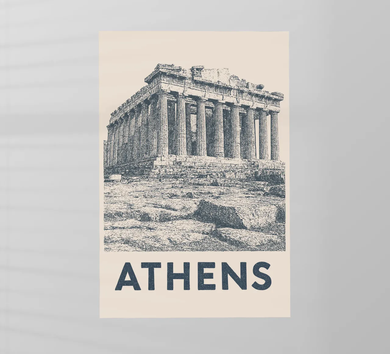 Athens – Parthenon Print - Linocut Series pellicola backlit da Studio Mooodz
