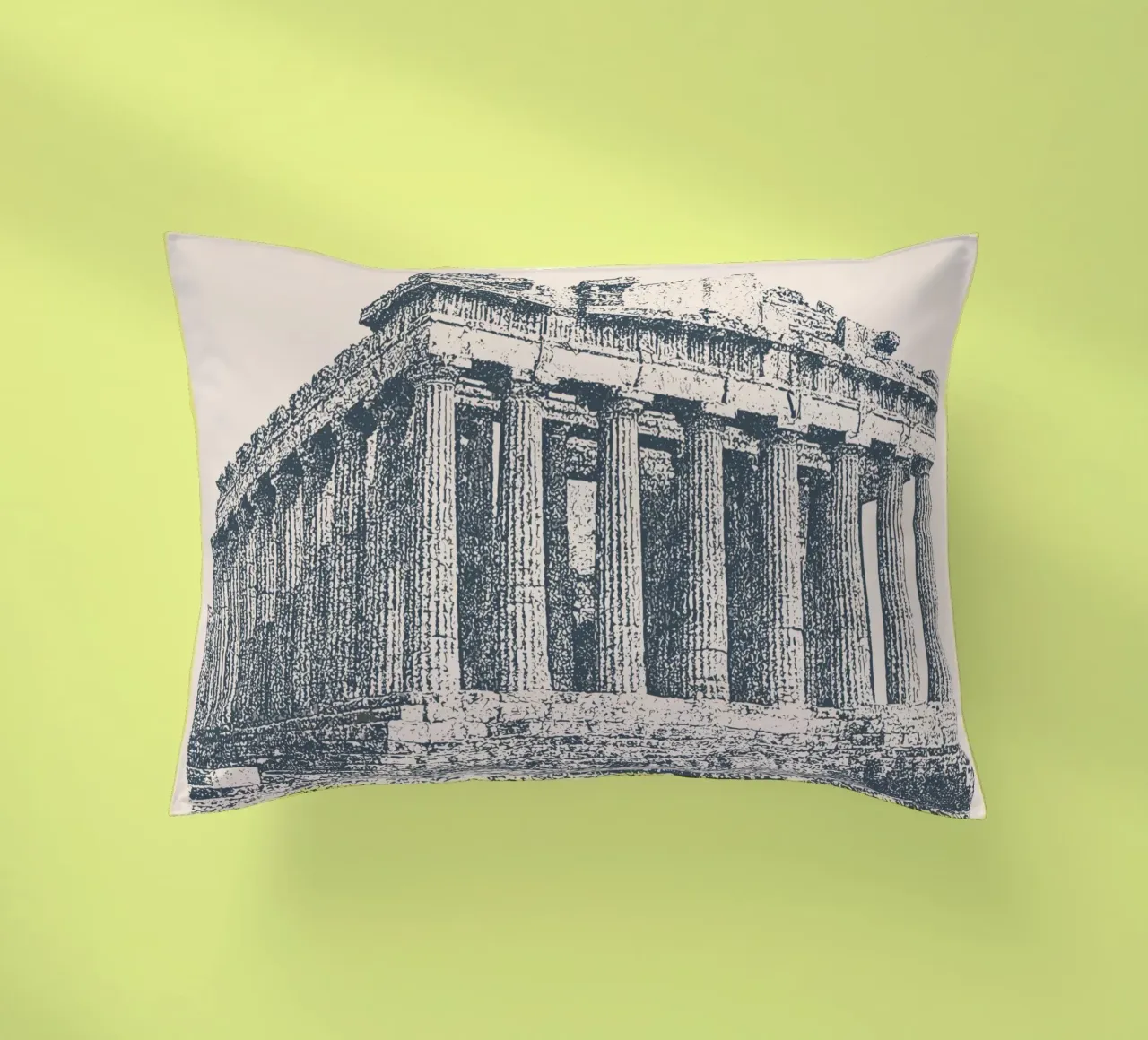 Athens – Parthenon Print - Linocut Series cuscino da Studio Mooodz