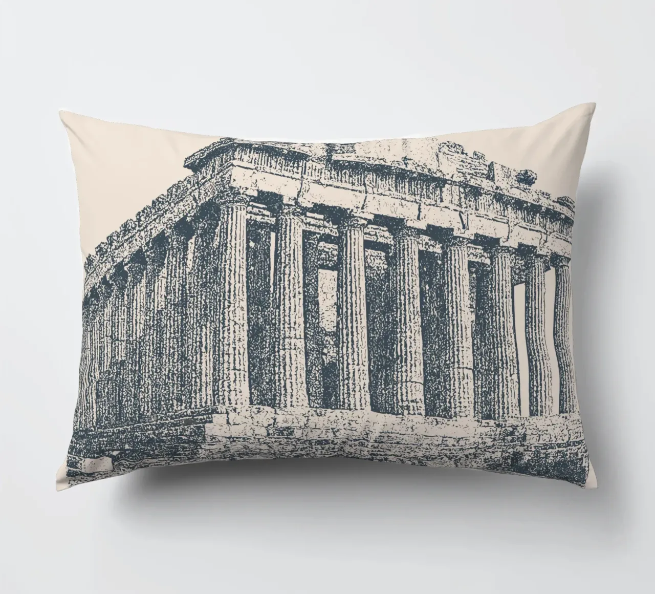 Athens – Parthenon Print - Linocut Series cuscino da Studio Mooodz