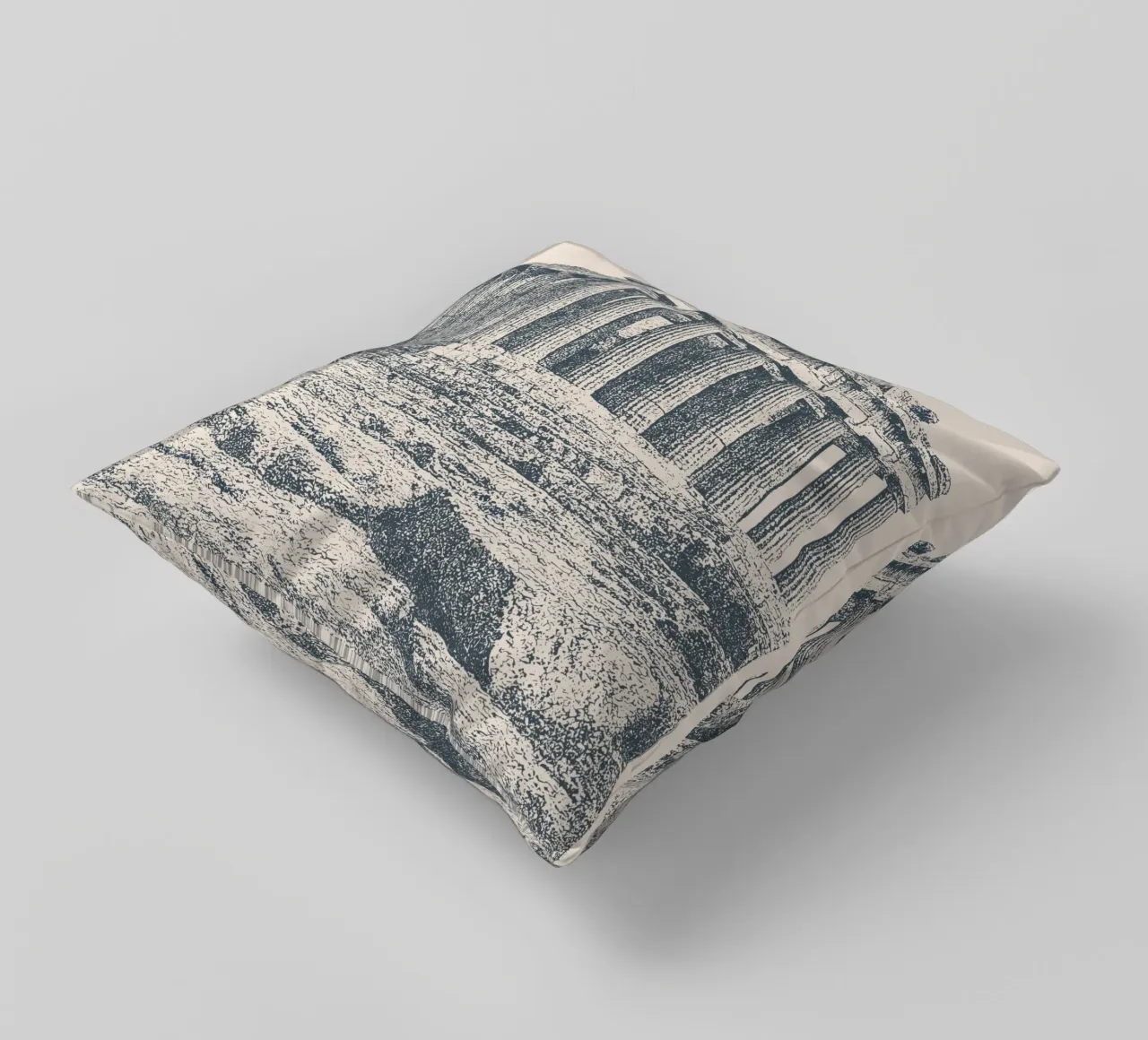 Athens – Parthenon Print - Linocut Series cuscino da Studio Mooodz
