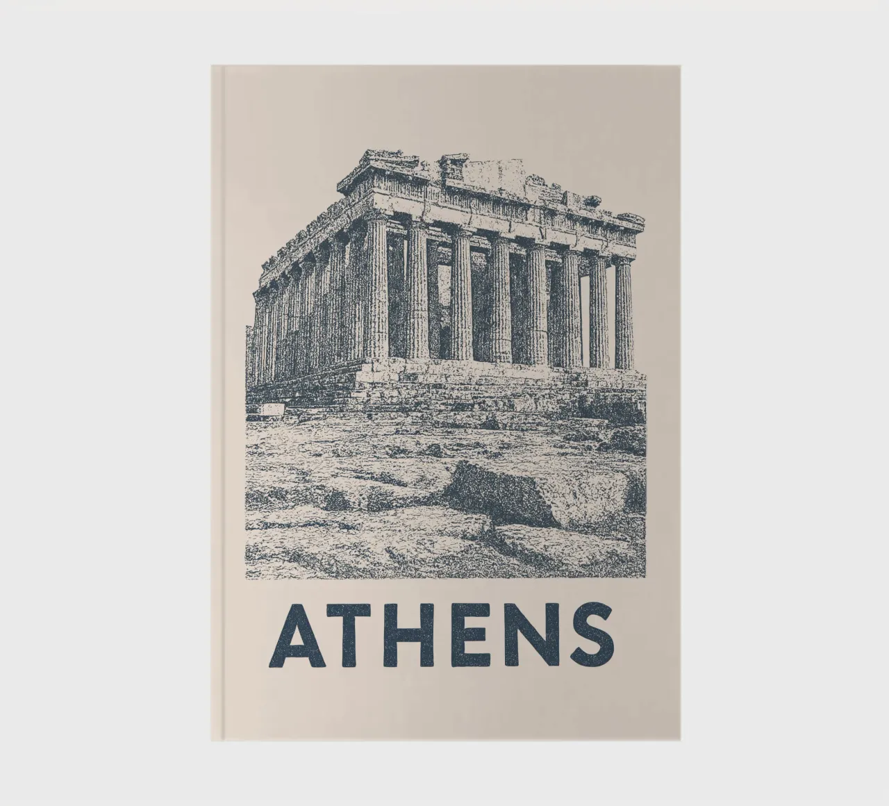 Athens – Parthenon Print - Linocut Series notebook by Studio Mooodz