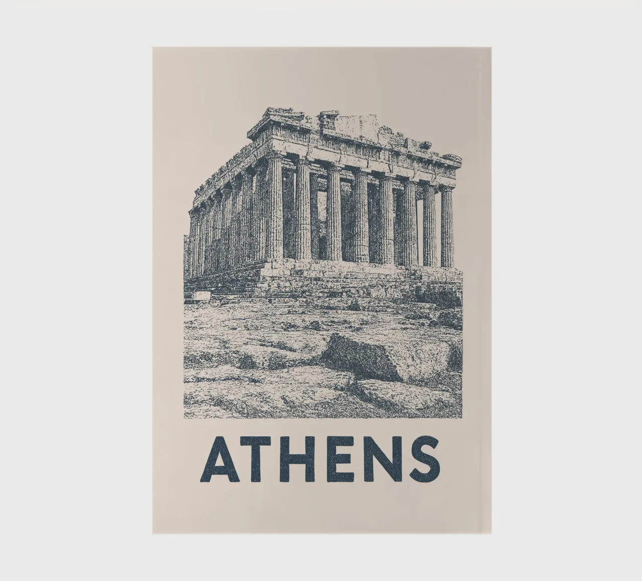 Athens – Parthenon Print - Linocut Series notebook by Studio Mooodz