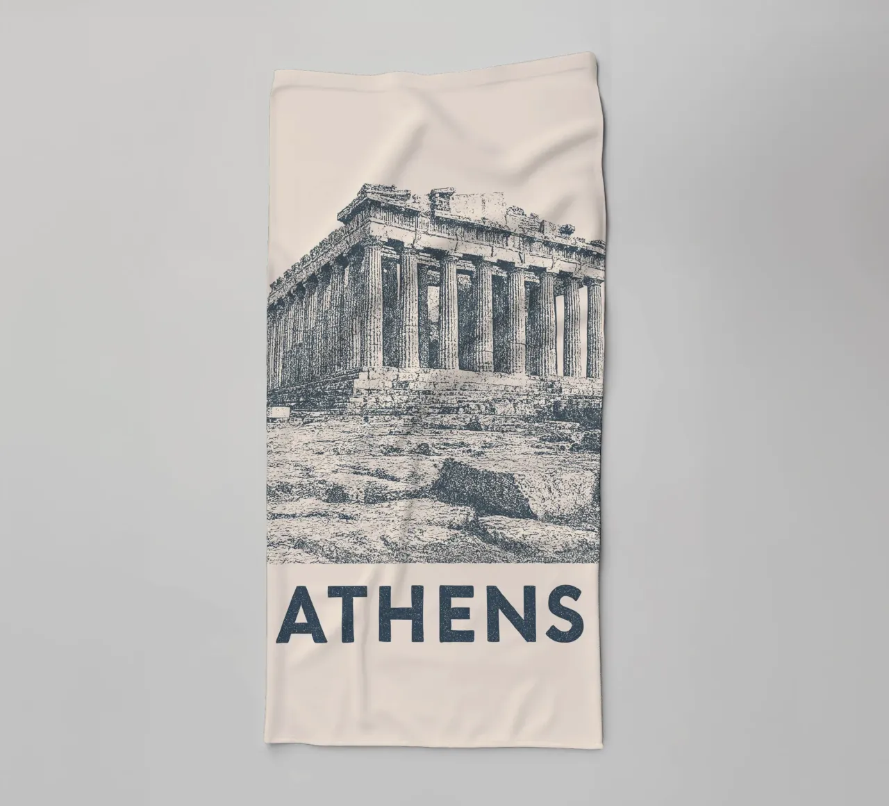 Athens – Parthenon Print - Linocut Series asciugamano da bagno da Studio Mooodz