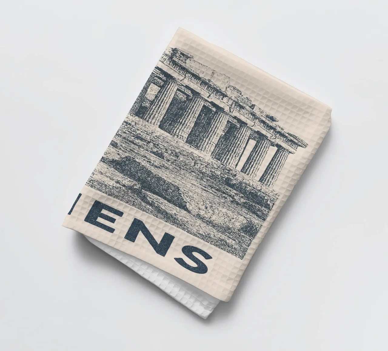 Athens – Parthenon Print - Linocut Series torchon de Studio Mooodz