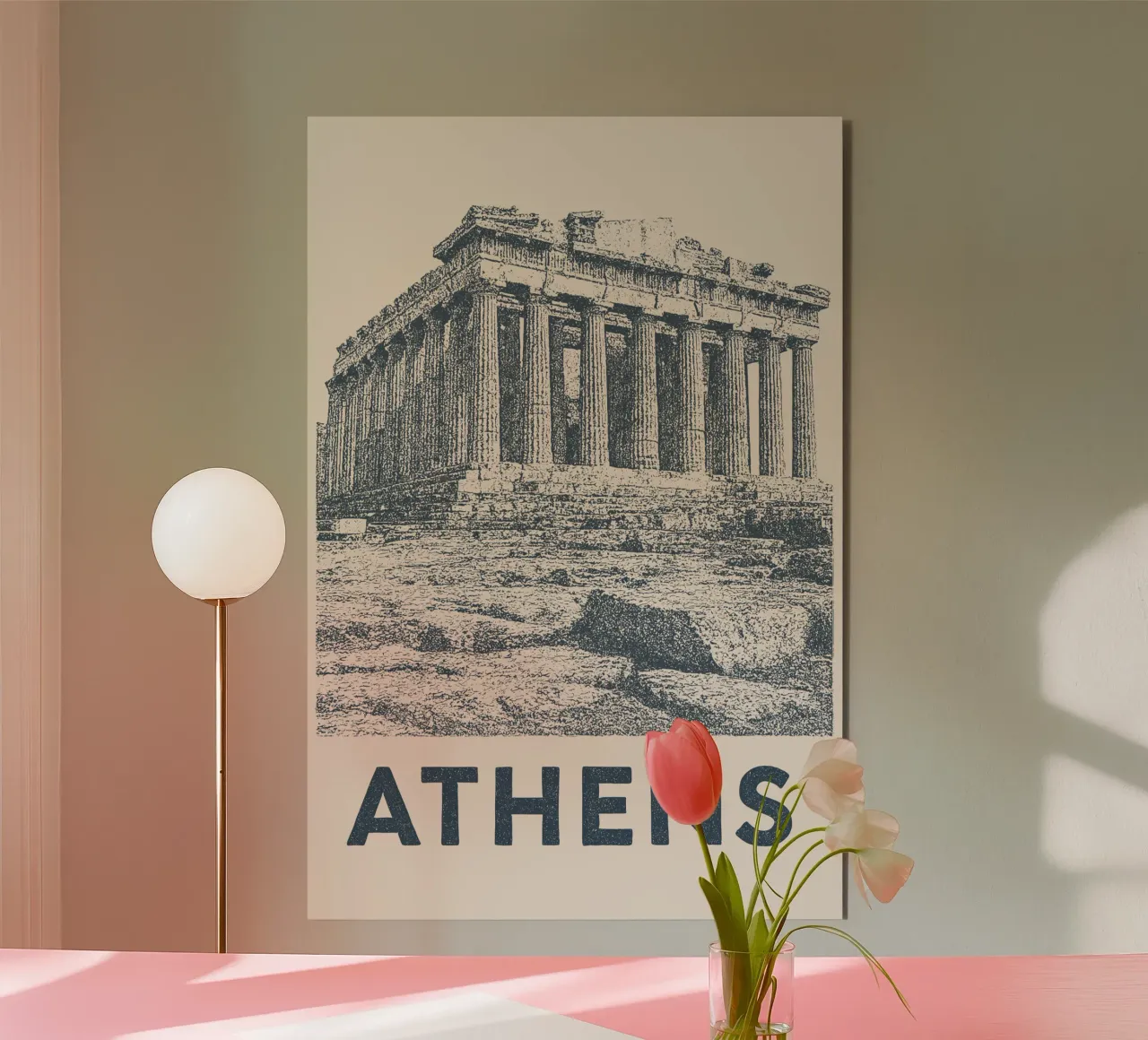 Athens – Parthenon Print - Linocut Series alluminio dibond da Studio Mooodz