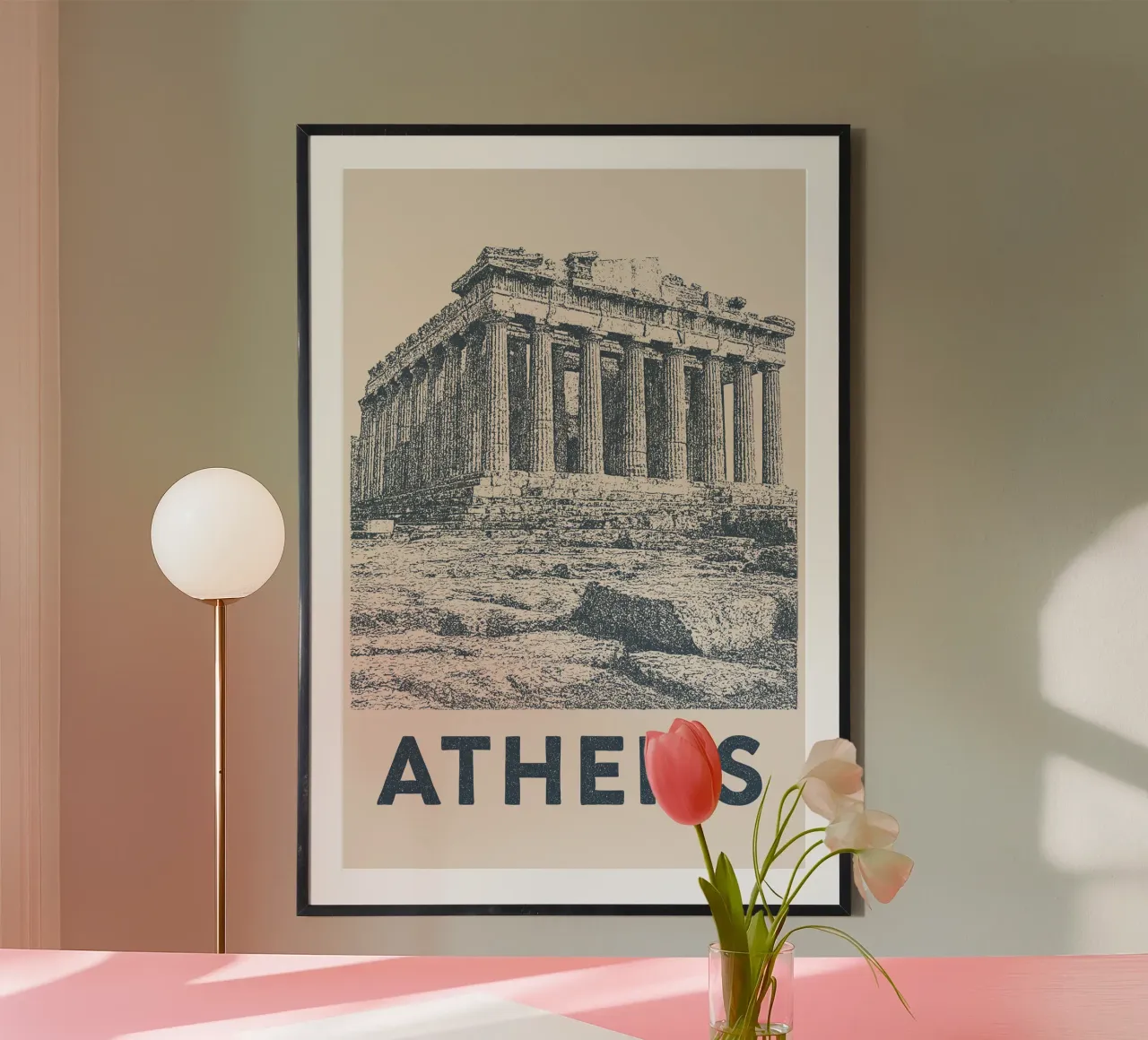 Athens – Parthenon Print - Linocut Series carta hahnemühle da Studio Mooodz