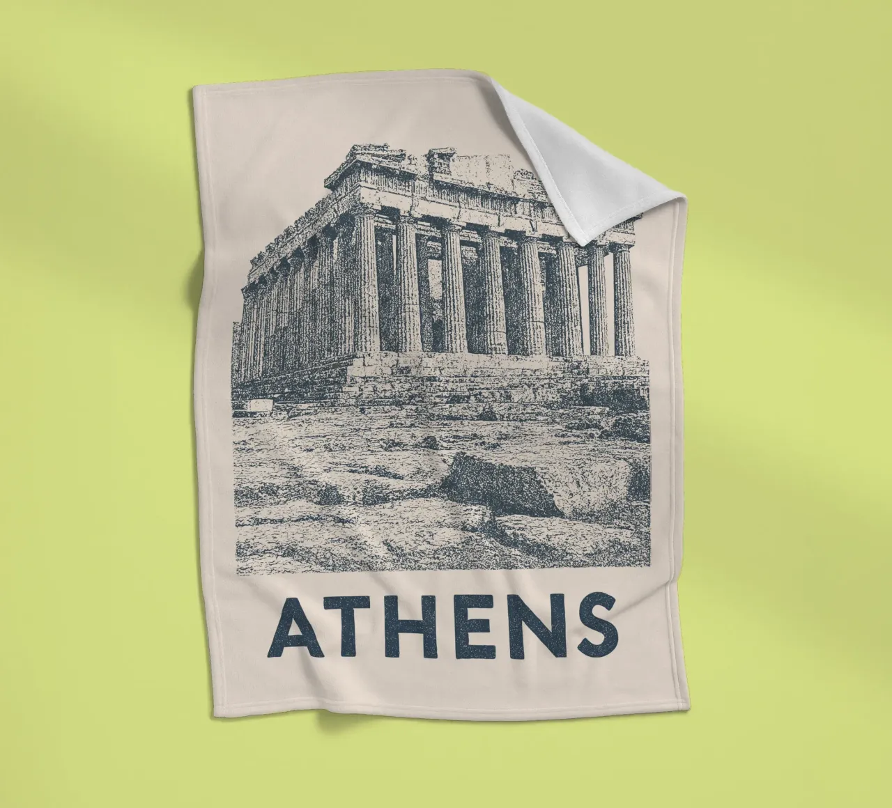 Athens – Parthenon Print - Linocut Series coperta in pile da Studio Mooodz