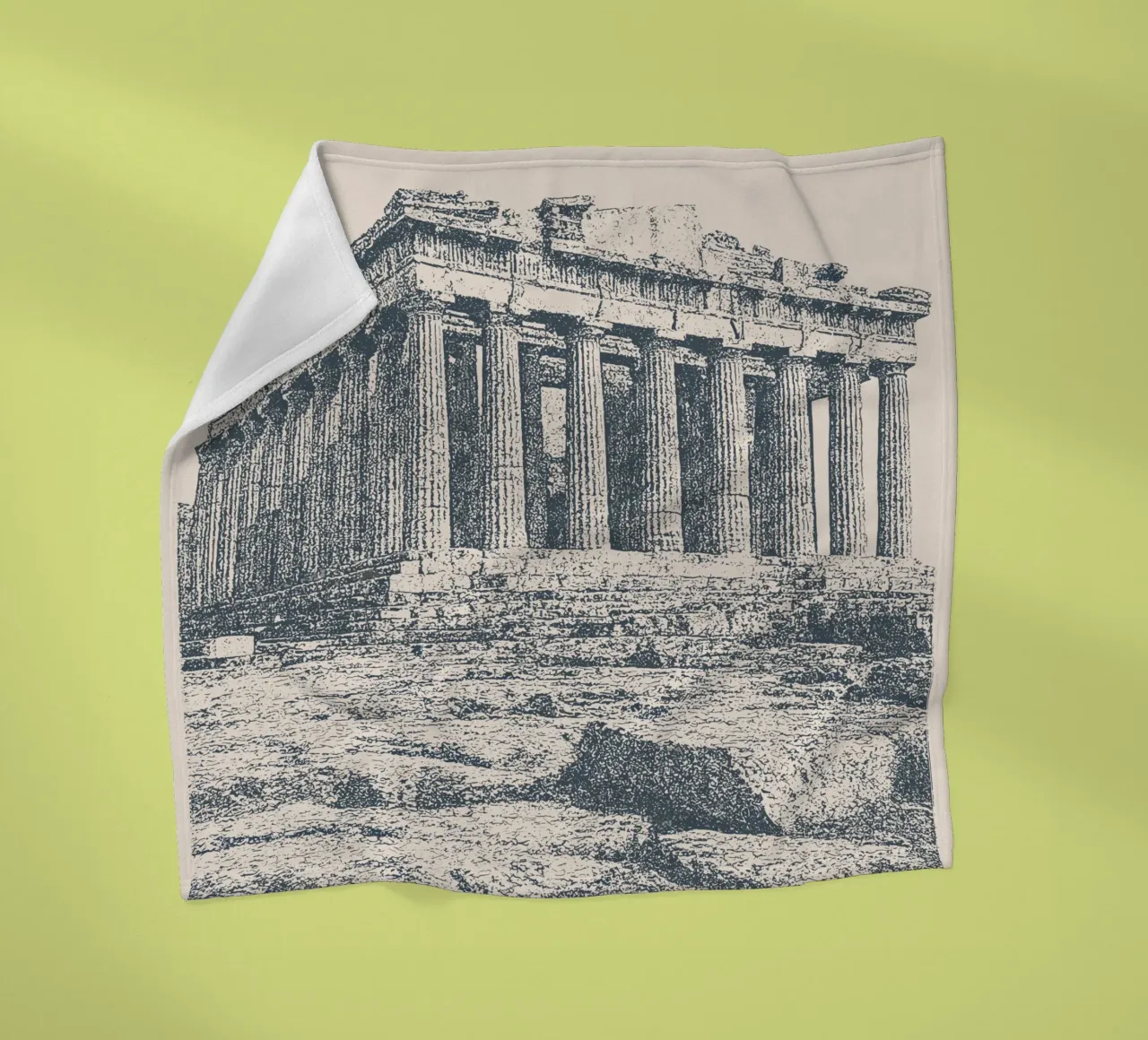 Athens – Parthenon Print - Linocut Series coperta in pile da Studio Mooodz