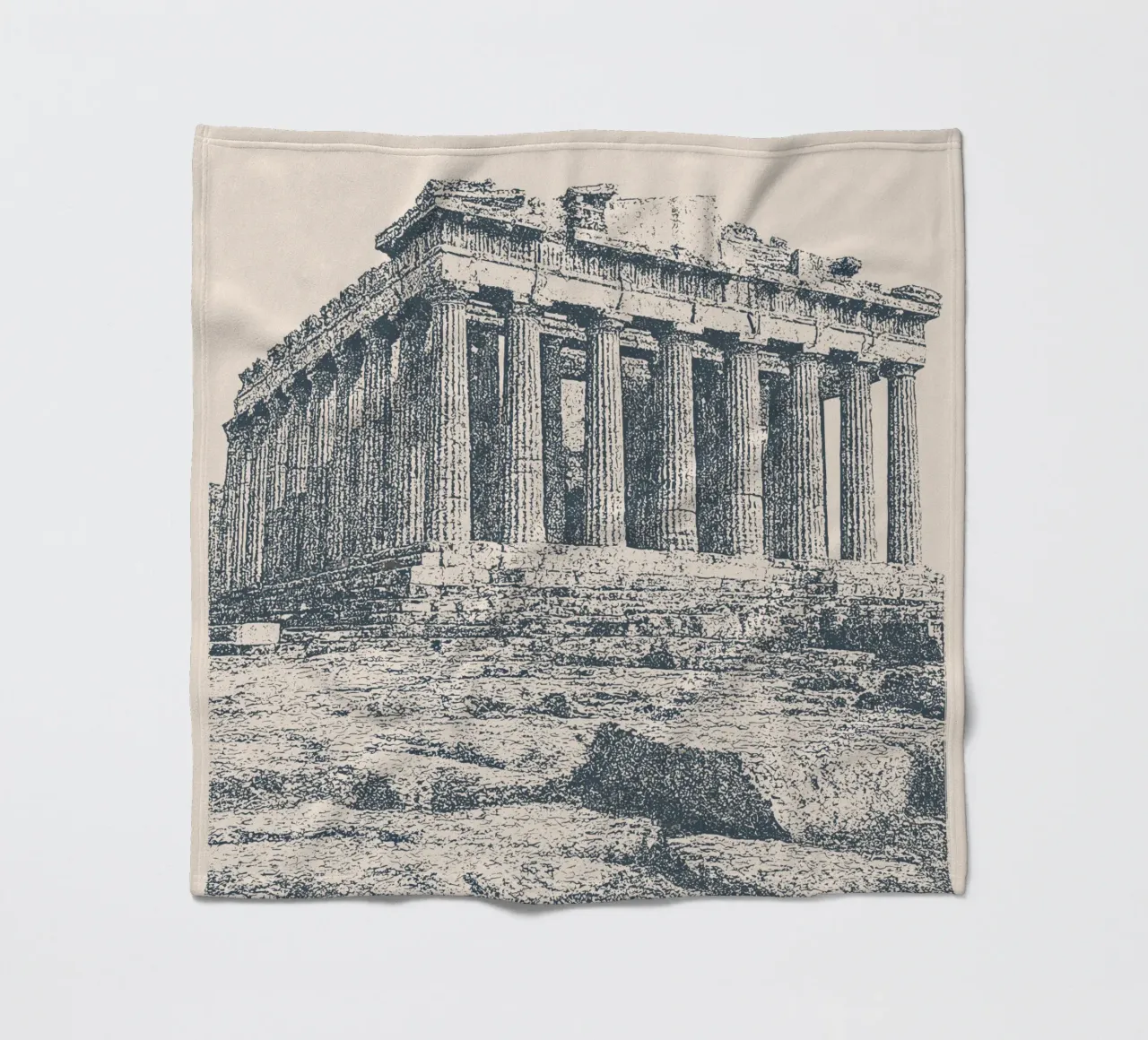 Athens – Parthenon Print - Linocut Series coperta in pile da Studio Mooodz