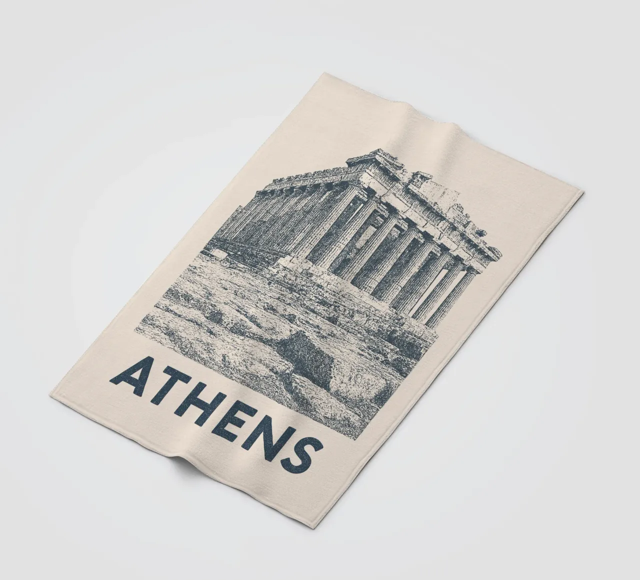 Athens – Parthenon Print - Linocut Series coperta in pile da Studio Mooodz