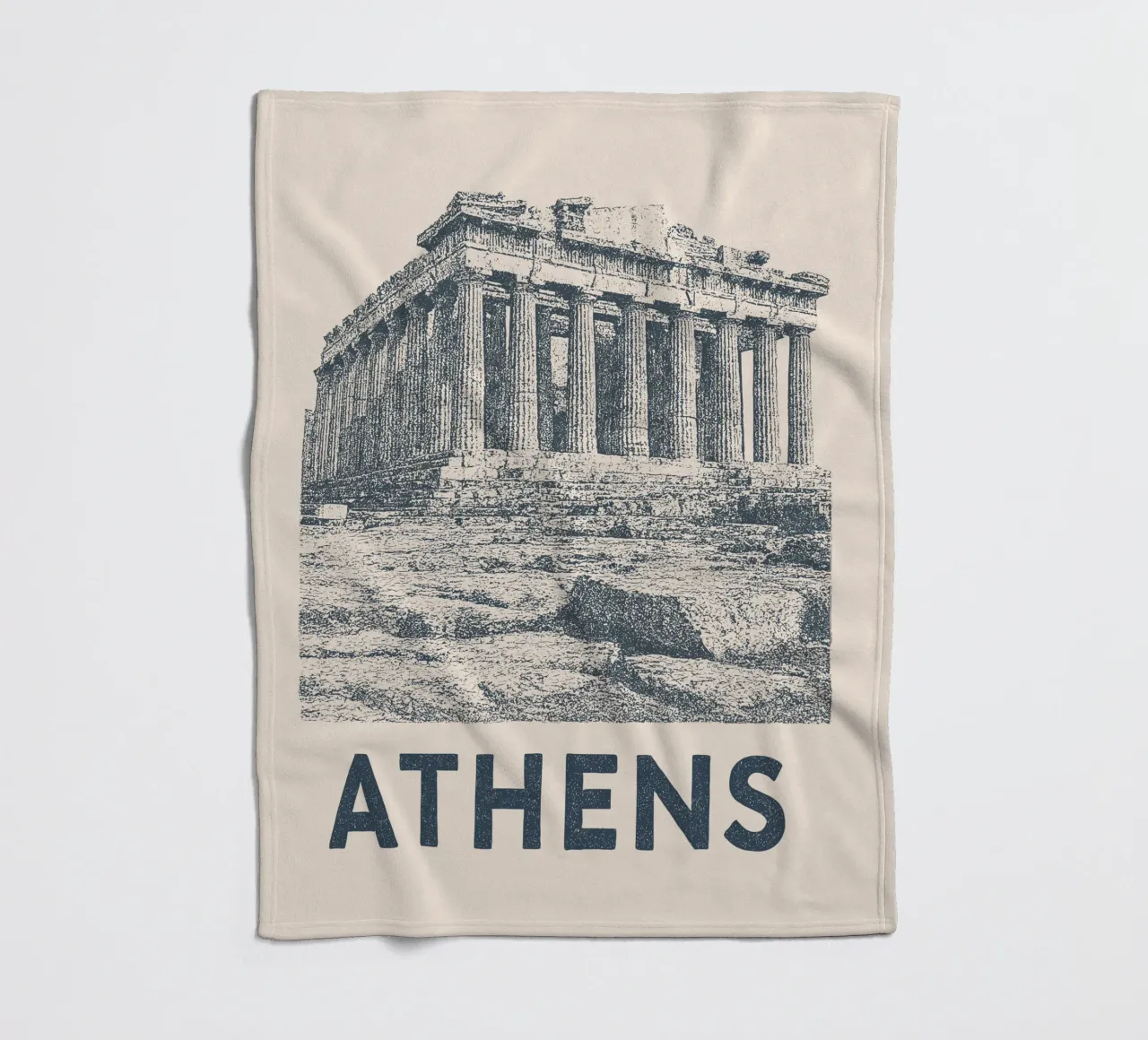Athens – Parthenon Print - Linocut Series coperta in pile da Studio Mooodz