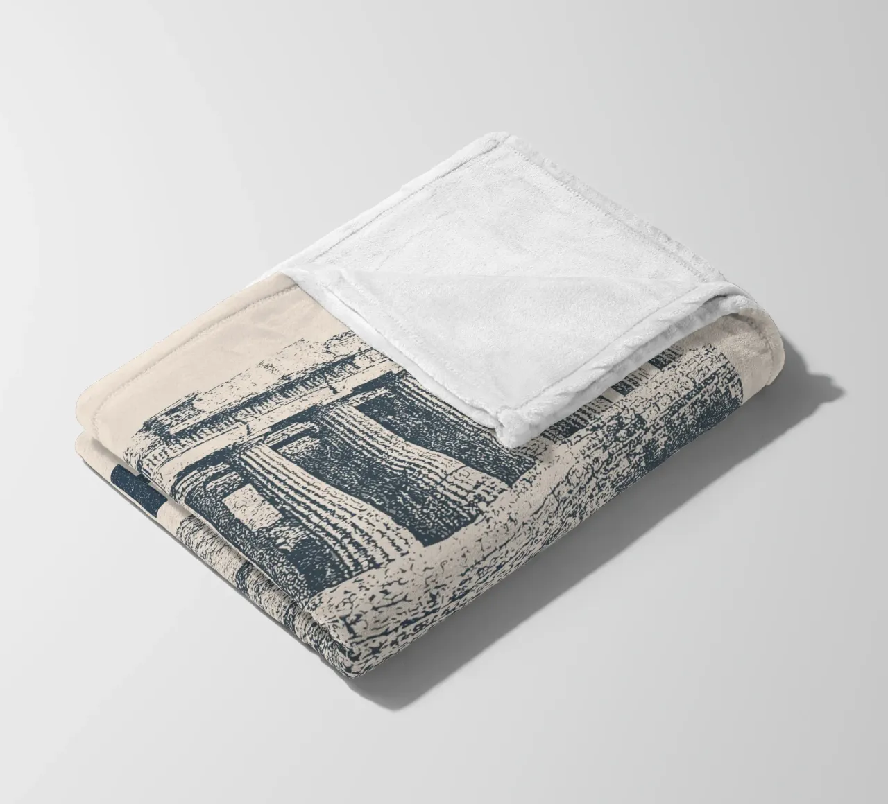 Athens – Parthenon Print - Linocut Series coperta in pile da Studio Mooodz