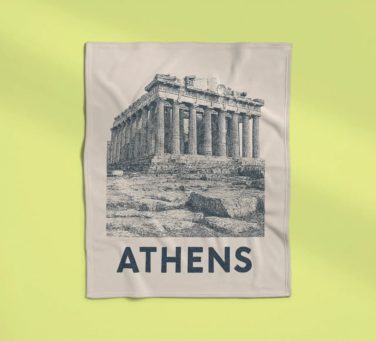 Athens – Parthenon Print - Linocut Series coperta in pile da Studio Mooodz