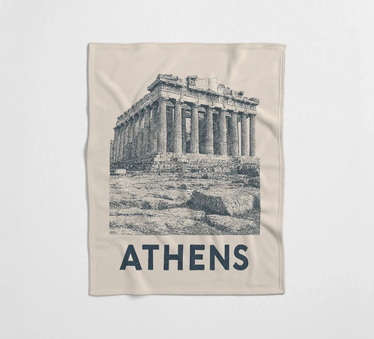 Athens – Parthenon Print - Linocut Series coperta in pile da Studio Mooodz