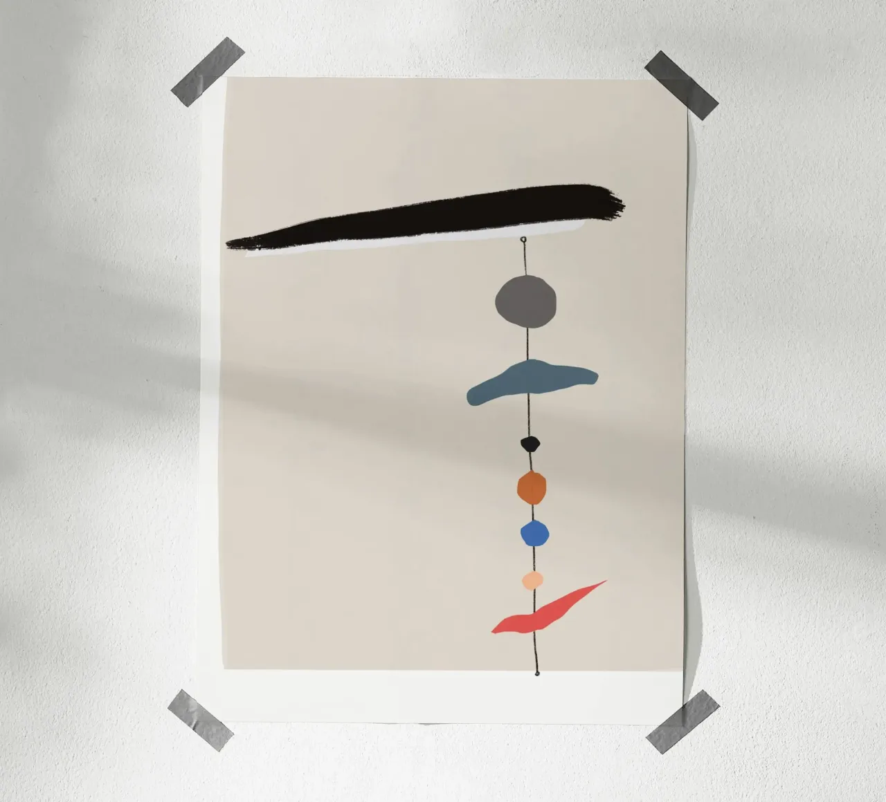 Composizione di mini forme Zen poster con telaio in legno da Little Dean