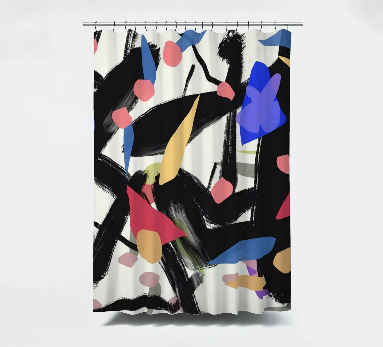 Colorful leaves and branches shower curtain by Little Dean