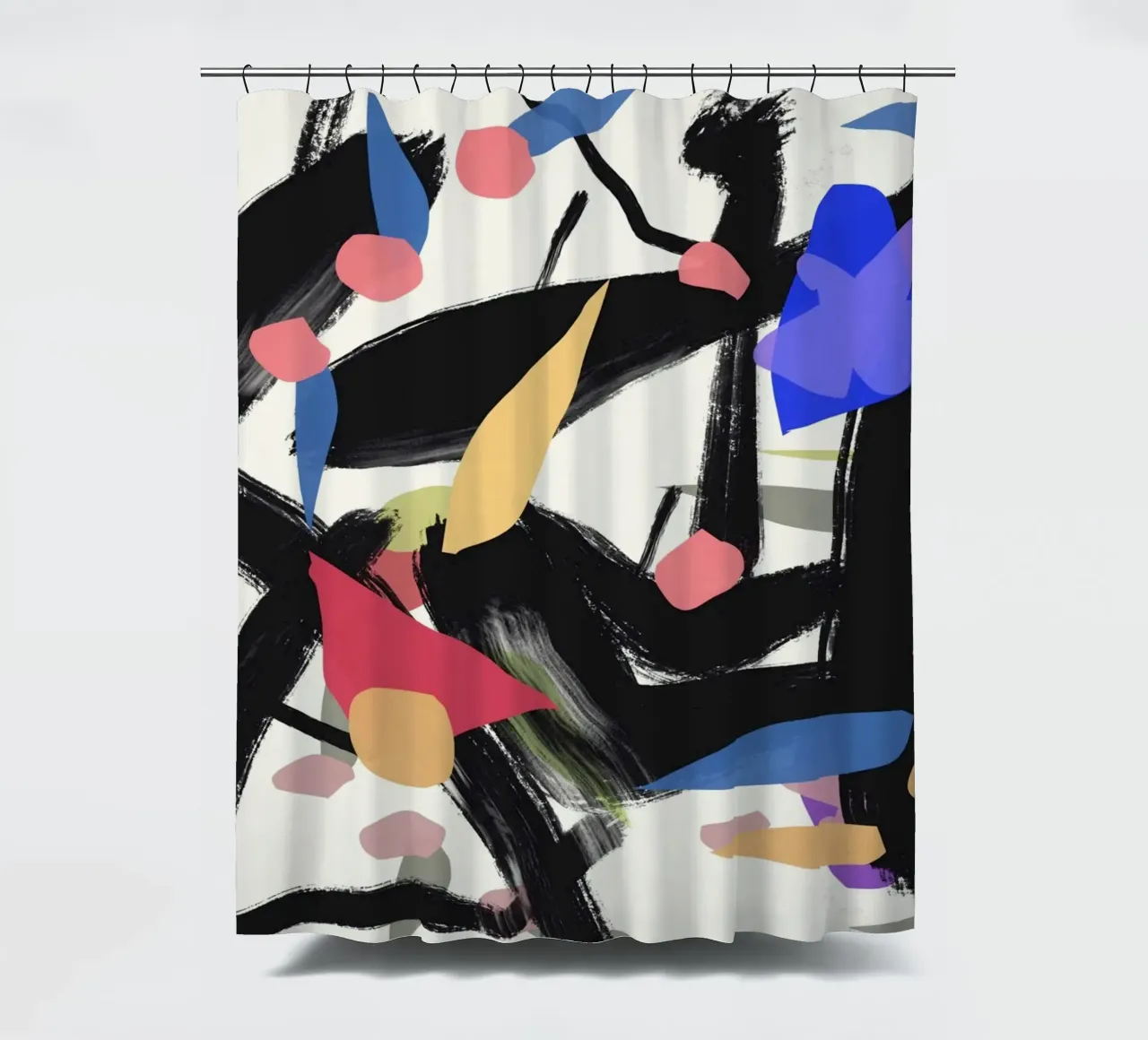 Colorful leaves and branches shower curtain by Little Dean