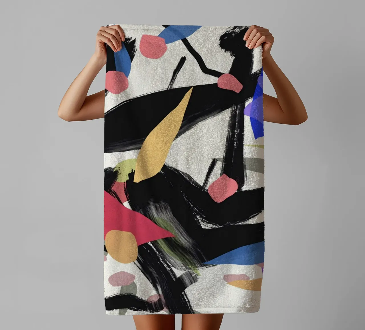 Colorful leaves and branches towel by Little Dean